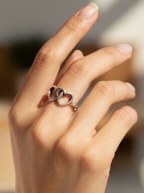 James Avery Two Hearts Together Ring Sterling Silver Interlocking Hearts Love